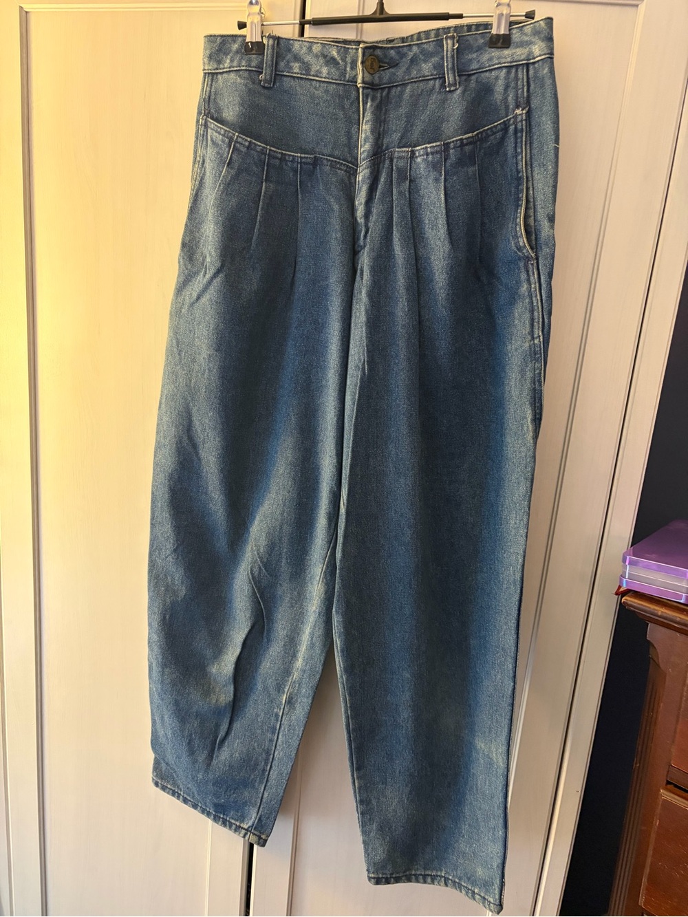 Jag Jeans vintage Women’s Denim Blue Jeans, wide cropped, almost barrel